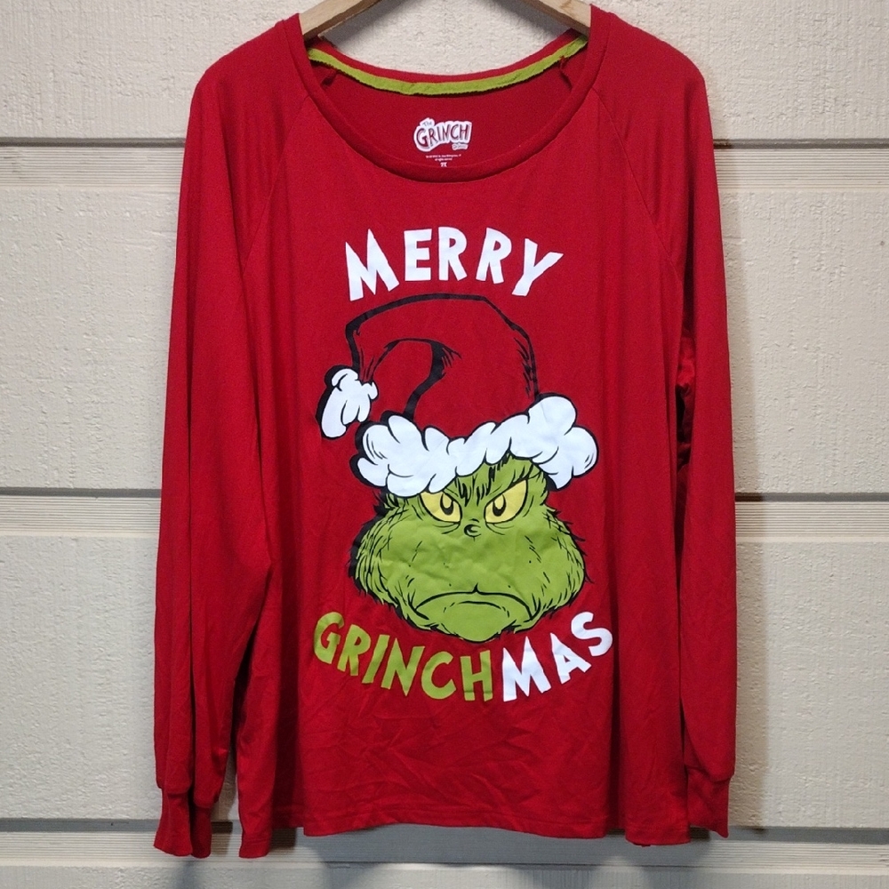 Merry Grinchmas Long Sleeve Shirt 2X (18W-20W)